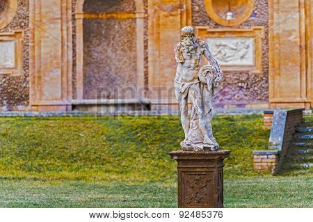 Sculptures In Villa Pamphili In Rome, Italy.