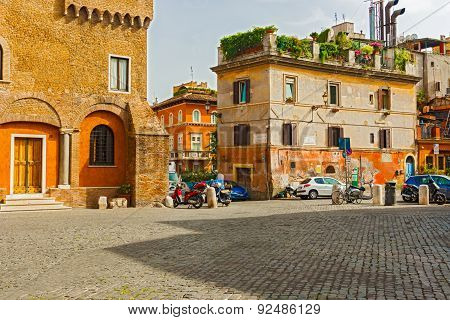 Piazza De Mercanti In Rome, Italy