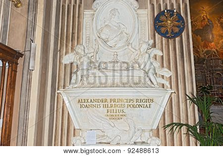 Prince  Alexander  Sobieski  Sarcophagi In Rome, Italy.