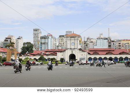 Ben Thanh market at Quach Thi Trang park in Hochiminh city