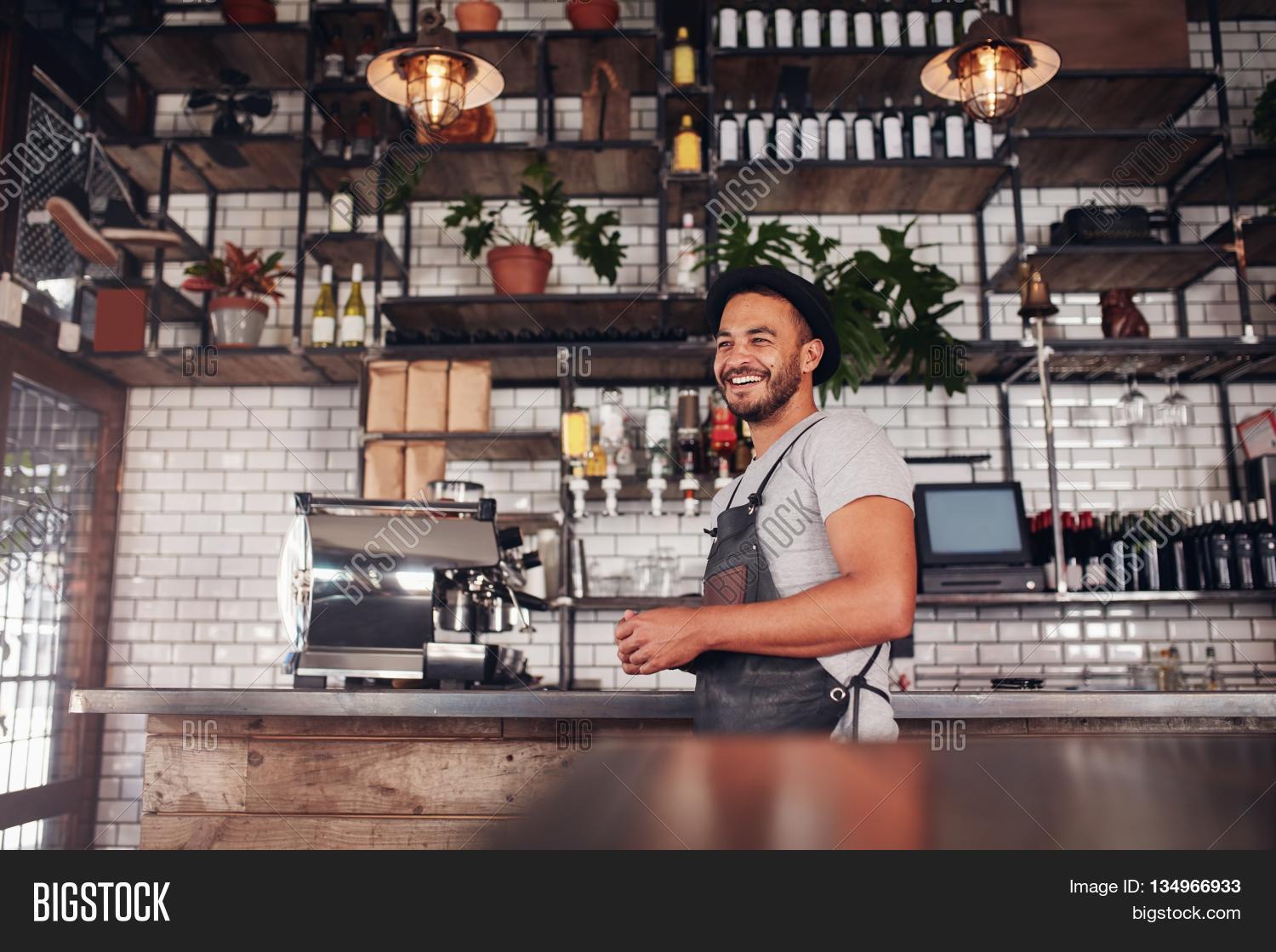 Happy Young Bar Owner Image & Photo (Free Trial) Bigstock
