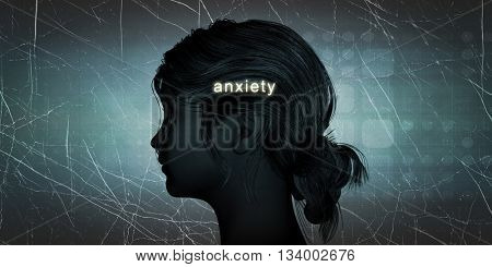 Woman Facing Anxiety as a Personal Challenge Concept 3d Illustration Render