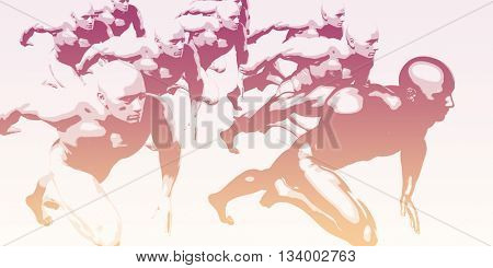 Achieve Business Goals and Targets Together as a Team 3d Illustration Render