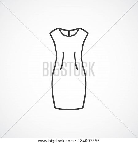 Sheath dress vector line icon isolated on white background
