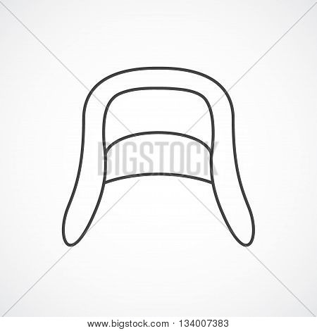Women's hat with the fields line icon. Vector