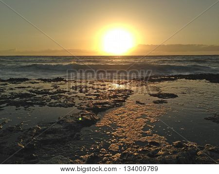 Sunset on the water in Hawaii Feb 2016