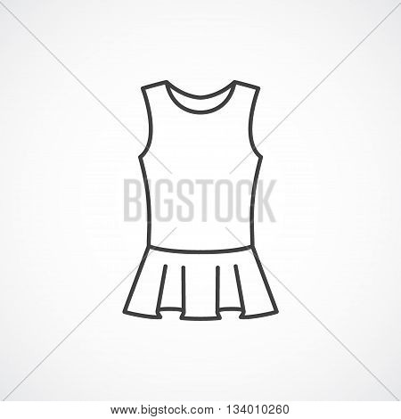 Peplum top vector line icon isolated on white background