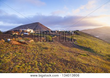 Sunrise In Femes With View To The Extinguished Volcanoes