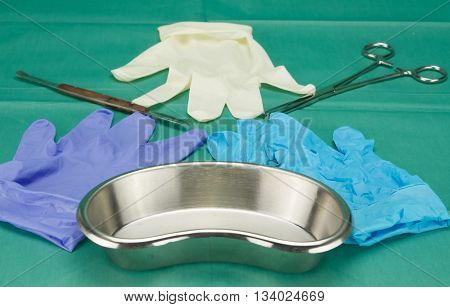 Surgical Equipment And Three Pieces Of Gloves