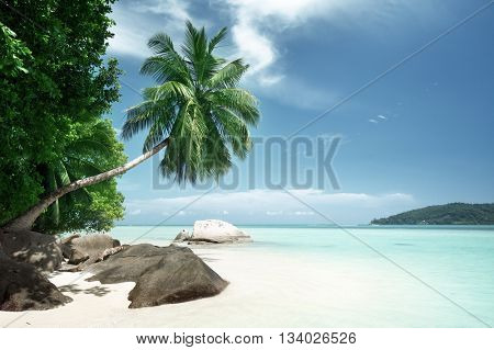 beach on Mahe island in Seychelles