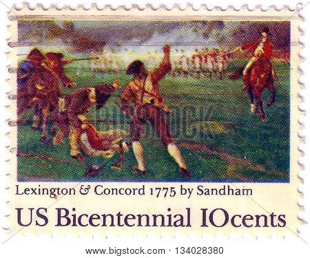 Usa - Circa 1975: A Postage Stamp Printed In The Usa, Dedicated To The 200Th Anniversary Of The Lexi