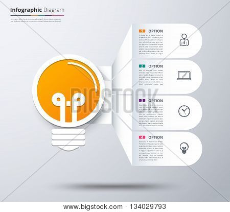 Idea infographic template. idea graphic diagram, vector stock.