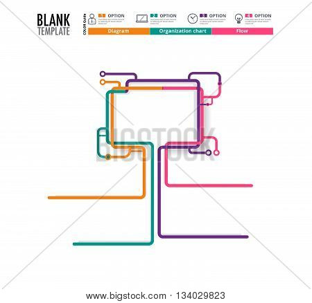 Diagram Template, Organization Chart Template. Flow Template, Blank Diagram For Replace Text, White