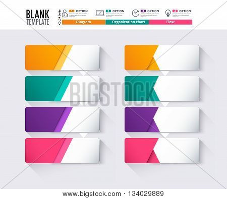Label Infographic Design, Work Flow Diagram, Step Down Concept, Vector Stock