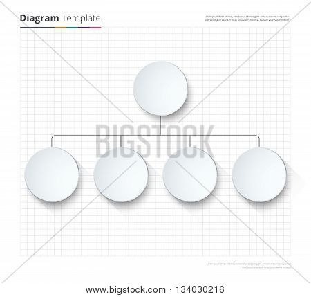Diagram Template, Organization Chart Template. Flow Template, Blank Diagram For Replace Text, White