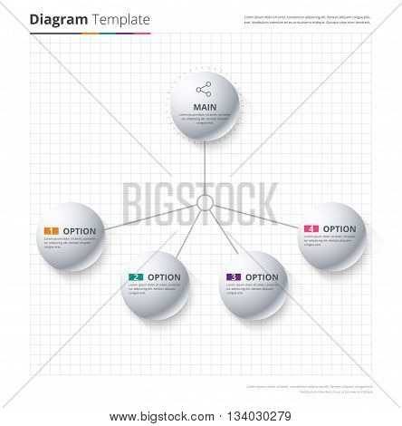 Diagram Template, Organization Chart Template. Flow Template, Blank Diagram For Replace Text, White