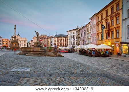 OLOMOUC, CZECH REPUBLIC - JUNE 05, 2016: Scene from the old town of Olomouc, Czech Republic on June 05, 2016.