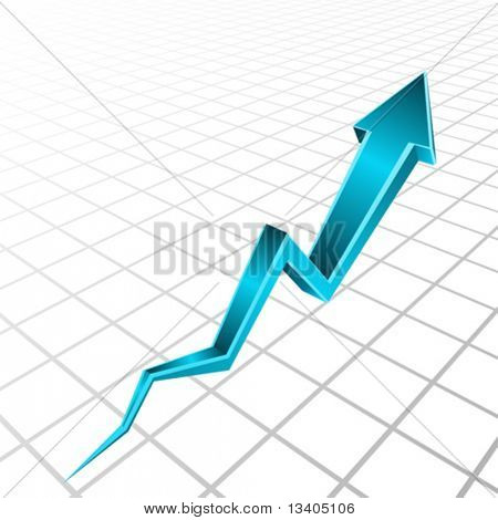Vector 3d grafico freccia blu
