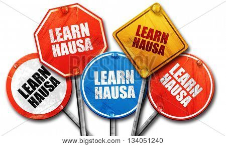 learn hausa, 3D rendering, rough street sign collection