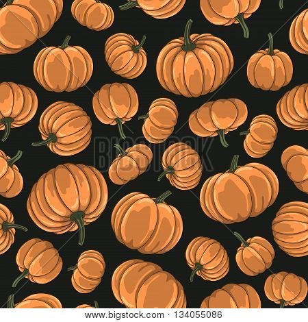 Halloween seamless pattern. Background with pumpkin. Vector Illustration