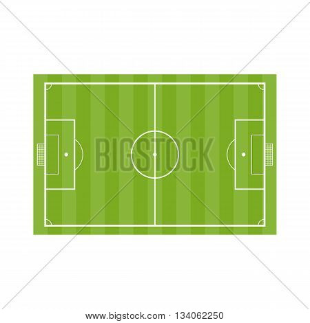 Football field. Vector Soccer field in flat stryle isolated on a white background