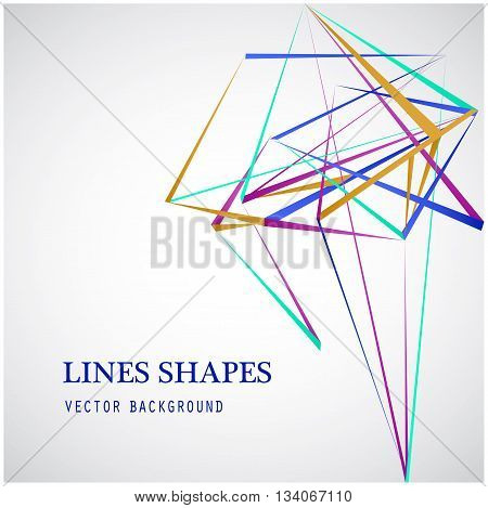 Colorful Lines shapes abstract isolated on white background vector illustration