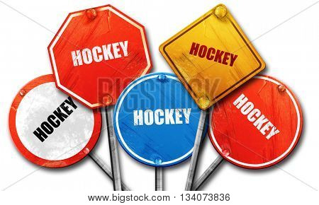 hockey sign background, 3D rendering, rough street sign collecti