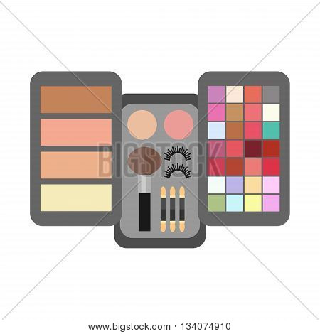 Vector flat illustration make up cosmetic. Design cosmetic, make up icon. Beauty store with cosmetic object palette