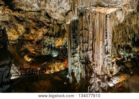 Cuevas De Nerja - Caves Of Nerja In Spain. Famous Natural Landmark.
