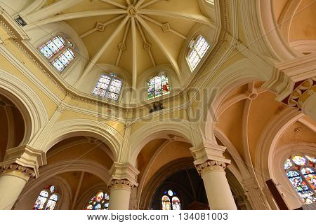 Triel sur Seine France - march 1 2016 : the gothic and renaissance Saint Martin church
