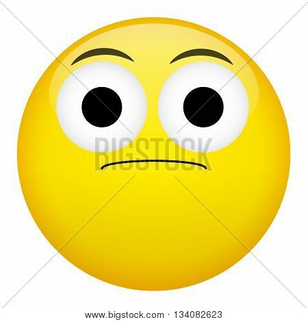 Frustration confusion sad emotion. Bad emoticon illustration.