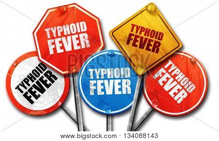 typhoid fever, 3D rendering, rough street sign collection