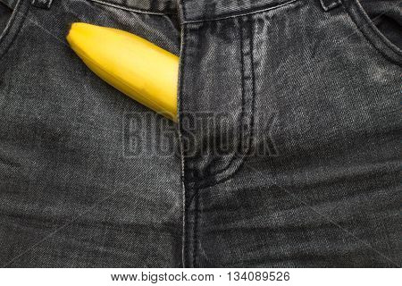 banana fruit inside jeans pants imitation penis