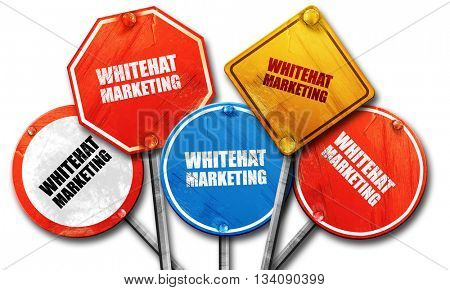 whitehat marketing, 3D rendering, rough street sign collection