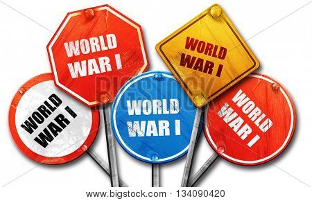 World war 1 background, 3D rendering, rough street sign collecti