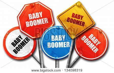 baby boomer, 3D rendering, rough street sign collection