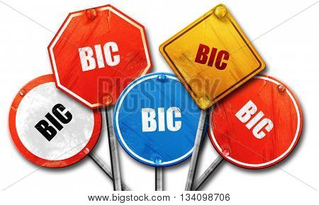 bic, 3D rendering, rough street sign collection