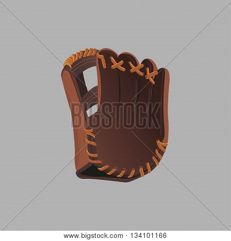 Baseball glove on a gray background. Vector illustration