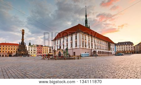 OLOMOUC, CZECH REPUBLIC - JUNE 05, 2016: Town hall in the main square of the old town of Olomouc, Czech Republic on June 05, 2016.