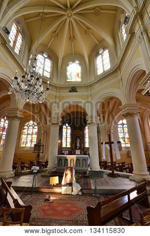 Triel sur Seine France - april 12 2016 : the gothic and renaissance Saint Martin church