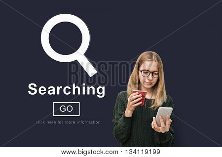 Searching Magnify Browsing Search Engine Optimization Concept