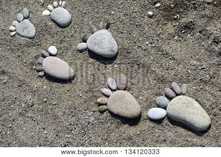 Foot Prints Of Stones