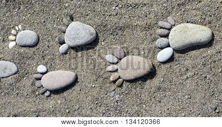 Foot Prints Of Stones
