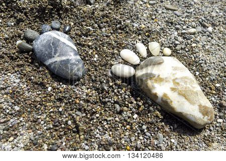Foot Prints Of Stones