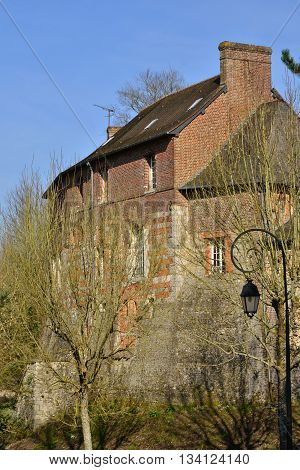 Lyons la Foret France - march 15 2016 : a ancient convent which is a school now