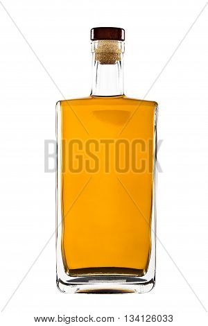 Bottle of whiskey isolated on a white background with clipping path