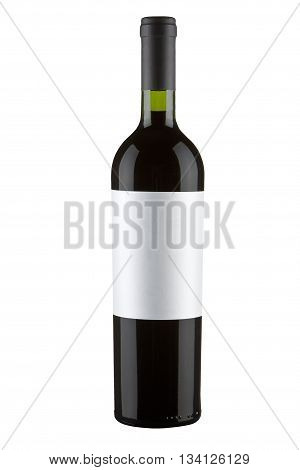 red wine bottle isolated on a white with clipping path
