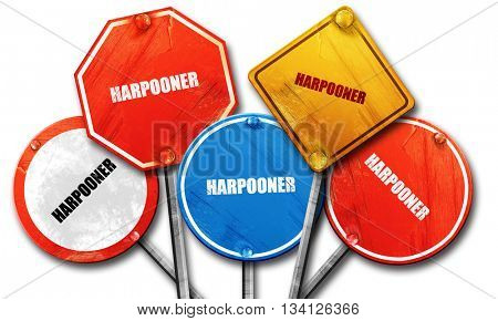 harpooner, 3D rendering, rough street sign collection