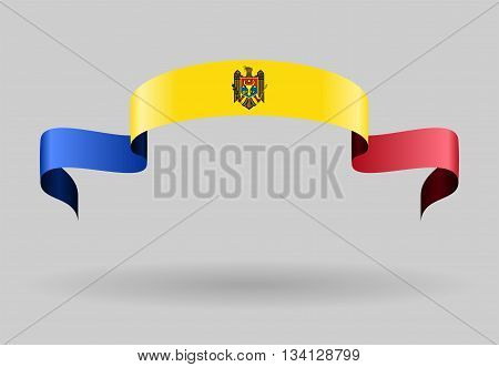 Moldovan flag wavy abstract background. Vector illustration.