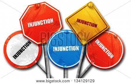 injunction, 3D rendering, rough street sign collection